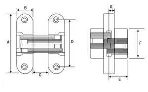  AKORDİYON MENTEŞE KROM 43mm (CANEX)