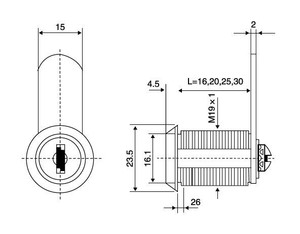  MANDALLI KİLİT PAS SİST.16 MM (CANEX)
