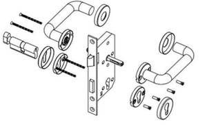  PASLANMAZ KAPI KOLU YAY MODEL 22 MM (CANEX)