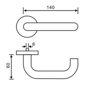  PASLANMAZ KAPI KOLU YAY MODEL 22 MM (CANEX)