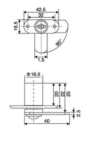 MANDALLI ÇİFT KAPAK KİLİDİ 16MM (CANEX)